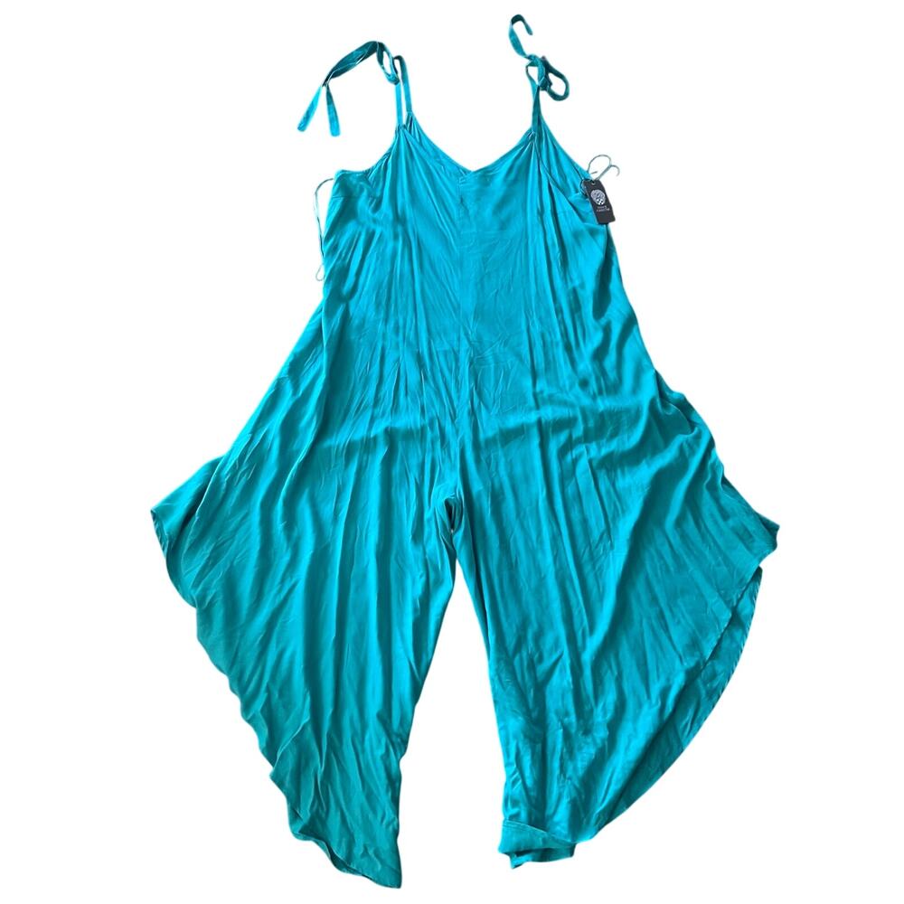 Vince Camuto Women's V-Neck Tie-Shoulder Angled-Hem Jumpsuit Size: Various - Picture 6 of 8